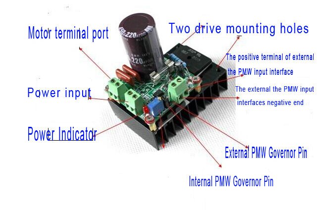 Pwm hastighedsregulator til 300w cnc spindelmotorsæt understøtter ac og dc input
