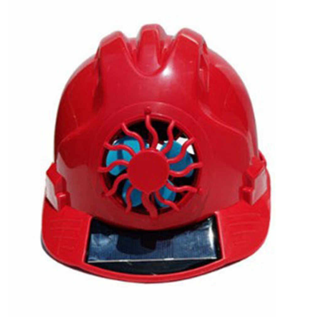 Sikkerhedshjelm med ventilator 2.0 konstruktion skygge solbeskyttelse solopladning hjelm konstruktion hjelm klimaanlæg hat: Rød
