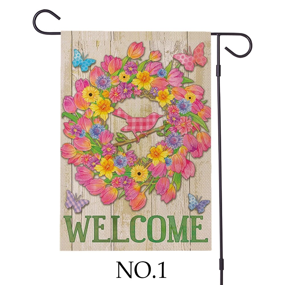 BANNIÈRE DOUBLE FACE, Drapeau De Jardin De Bienvenue, Pour L'extérieur