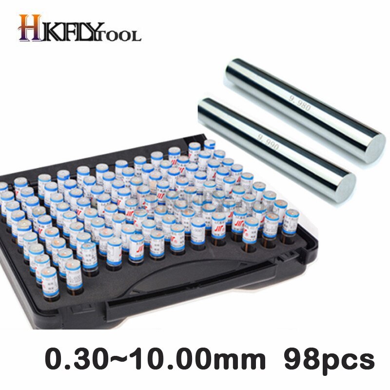 0.30-10.00mm Steel Pin Gauge 50mm Pin Measuring Tool step 0.1mm, 98pcs/lot Measurement Tool: Default Title