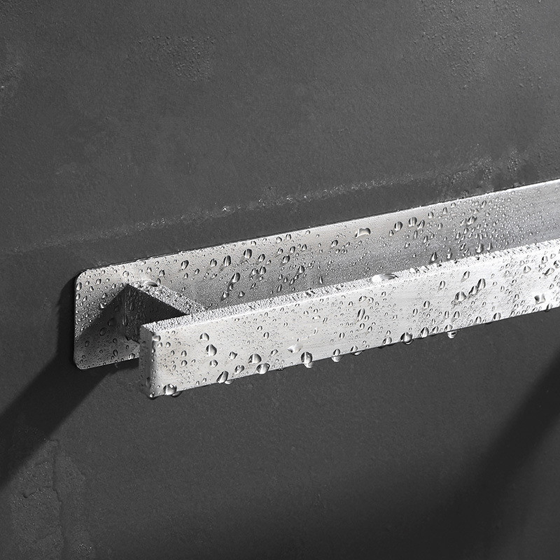 Tuqiu handdukshängare svart handdukshållare i rostfritt stål spikfri handdukshängare för badrum, fyrkantig handdukshållare