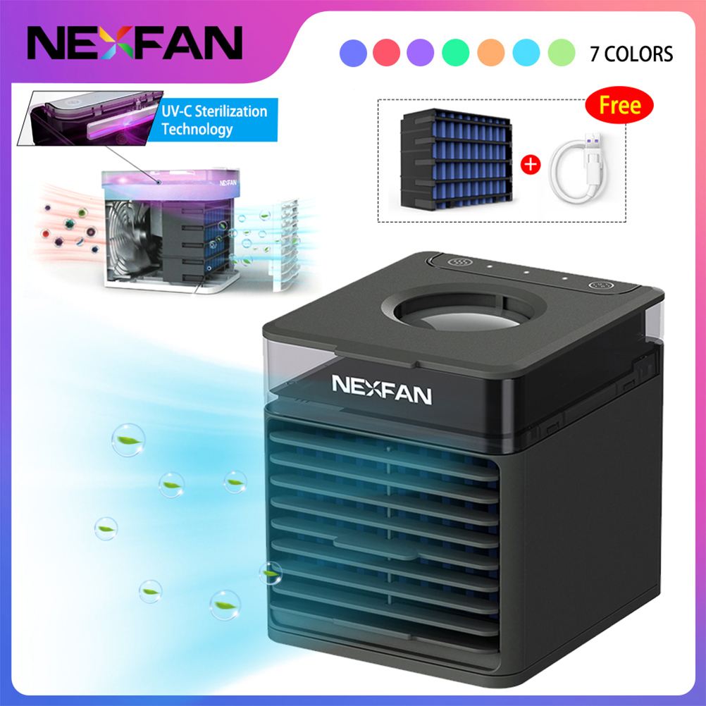 Summer Cooling Fan UV Light Mini LED Air Conditioner Home Office School Air Purifier