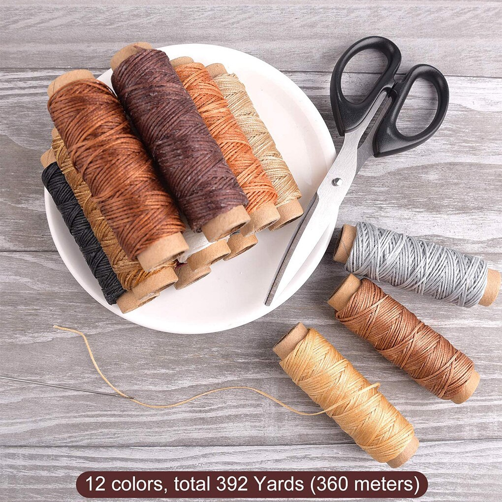 6 rullar/väska sy vaxad tråd läder diy linje