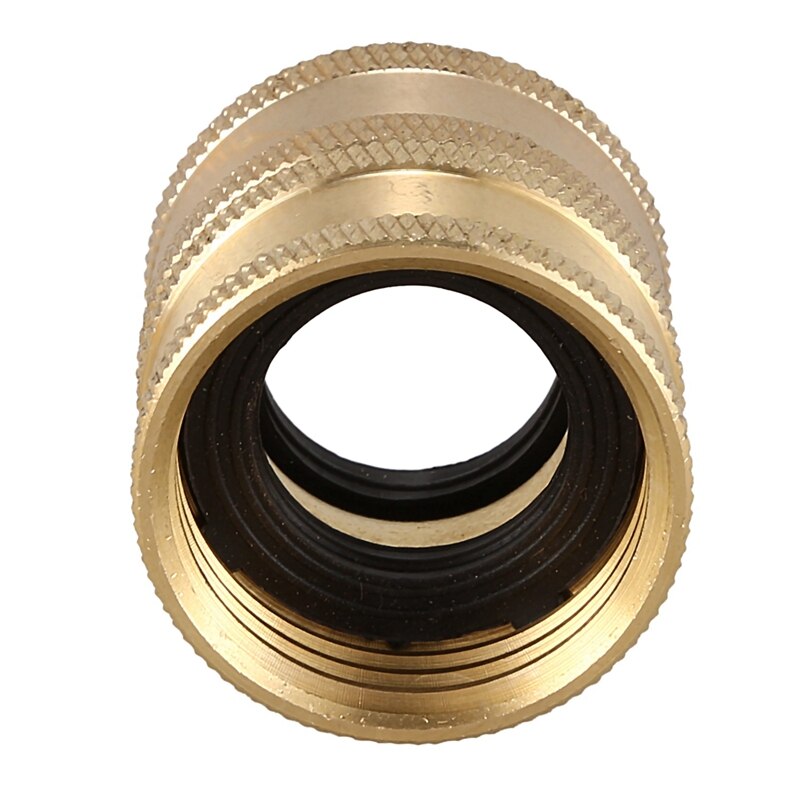 Metal Brass Garden Hose To Hose Fitting, Thumb Quick Rotating Connector Adapter, Double GHT Internal Thread, 3/4 X 3/4 Inch 6 Pa