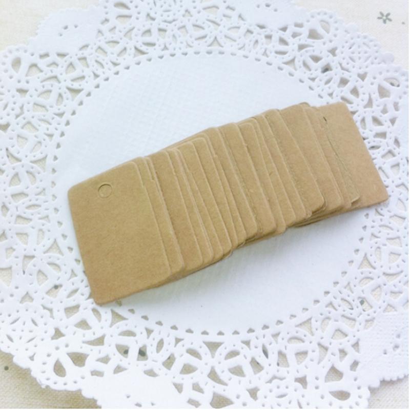 Étiquettes en papier Kraft avec ficelle, étiquette volante pour vêtement, pour bonbons/Cookies, carte d'étiquette d'emballage, 100 pièces