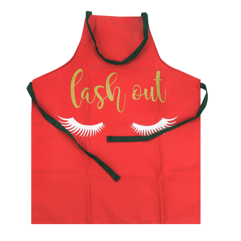 Bronzing Eyelash Pattern Grafted false eyelash Apron Women Adult Home Cooking Baking Cleaning Aprons Bibs Kitchen tools: Brown