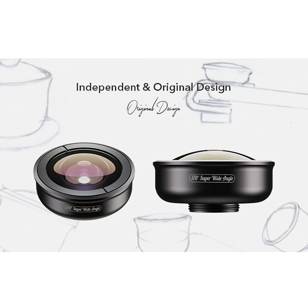 Apexel 170 drgee supergroothoeklens hd universele mobiele telefoonlens 28#