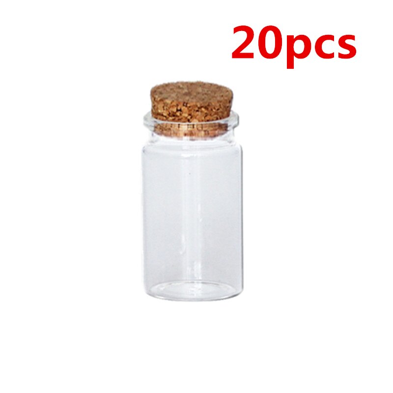 20 st /40 st /100 st 6ml 22*35mm mini glasburk pärlbehållare önskar flaskor flaskor med korkpropp klara glasburkar och lock