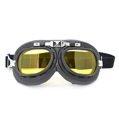 JAER-Gafas de Moto Vintage de cuero Steampunk, lentes de Moto Dirt Bike Cafe Racer, casco de Moto a la , gafas de sol para Jet Ski, 100%: YELLOW