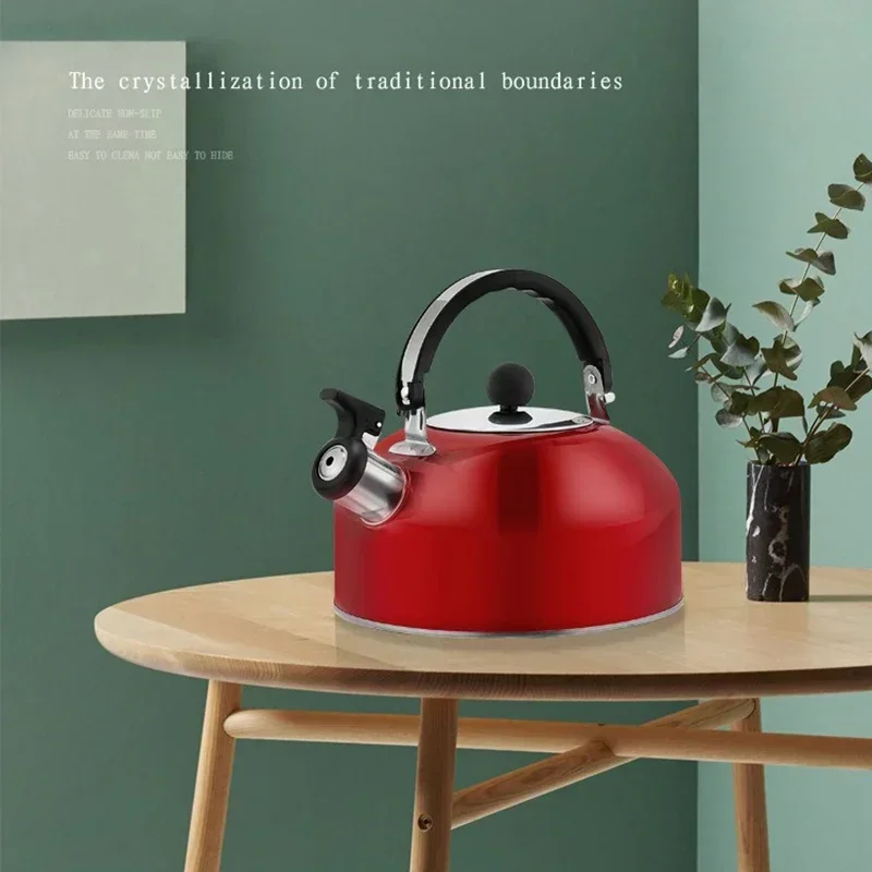 Stainless Steel Teapot Induction Cooker Heating Water Kettles Whistling Teapot for Travelling Camping Kettle Ergonomic Handle