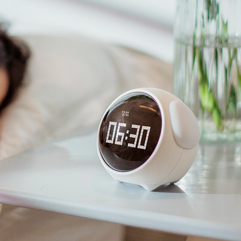 HBK Pixel Alarm Clock Multifunctional Student Bedside Night Light Clock Electronic Snooze Children Alarm Clock