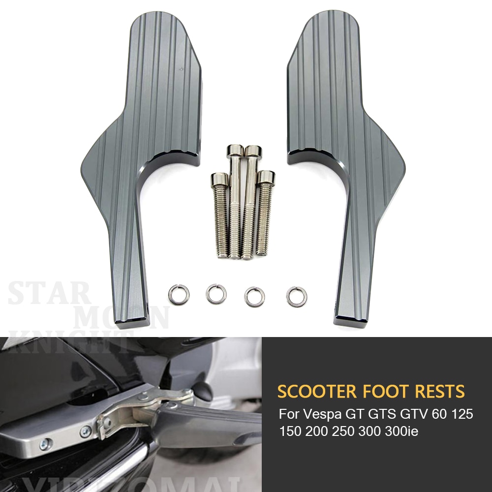 Passenger Foot Peg Extensions Extended Footpegs for Vespa GT GTS GTV 60 125 200 250 300 300ie Vespa Motorcycle Accessories