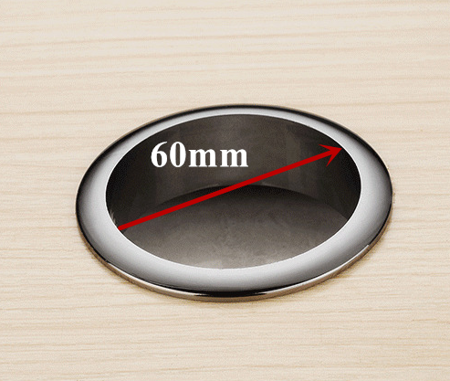 2pcs plastic wire hole cover 60mm Round grommet for computer table pc desk cable outlet Port wire protector cabinet vent system: 60mm black