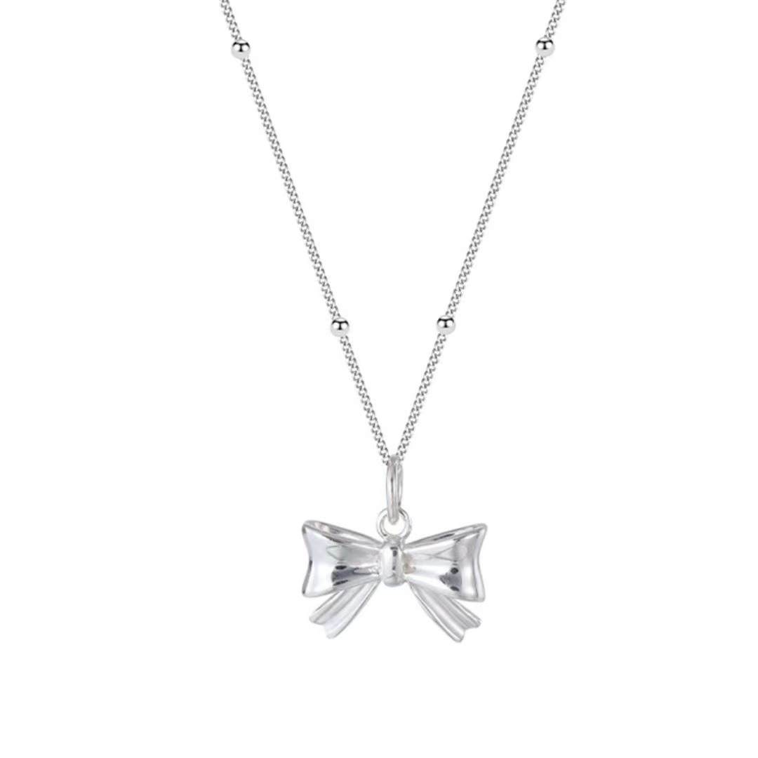 Collar con de nudo de lazo exquisito para mujer, Gargantilla versátil romántica, de joyería de boda para niña,