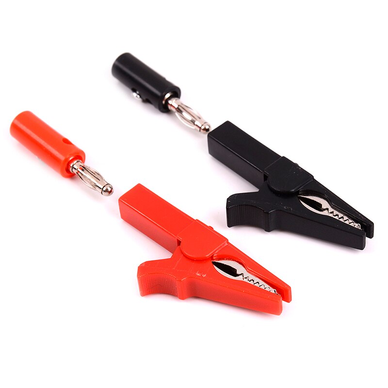 4 Stuks 55Mm Alligator Clip + Banana Plug Test Probe Met 4Mm Banaan Plug Kabel Clips Alligator Clips voor Zuiver Koper Batterij