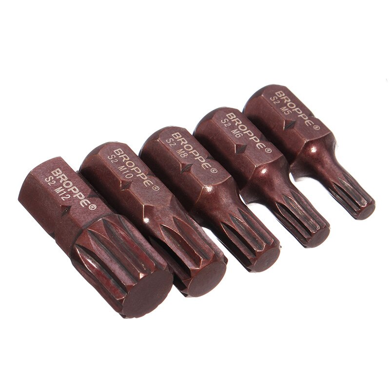 5Pcs/set 30mm Star Screwdriver Bit 10mm Hex Shank for Impact Screwdriver M5/M6/M8/M10/M12 S2 Alloy Steel