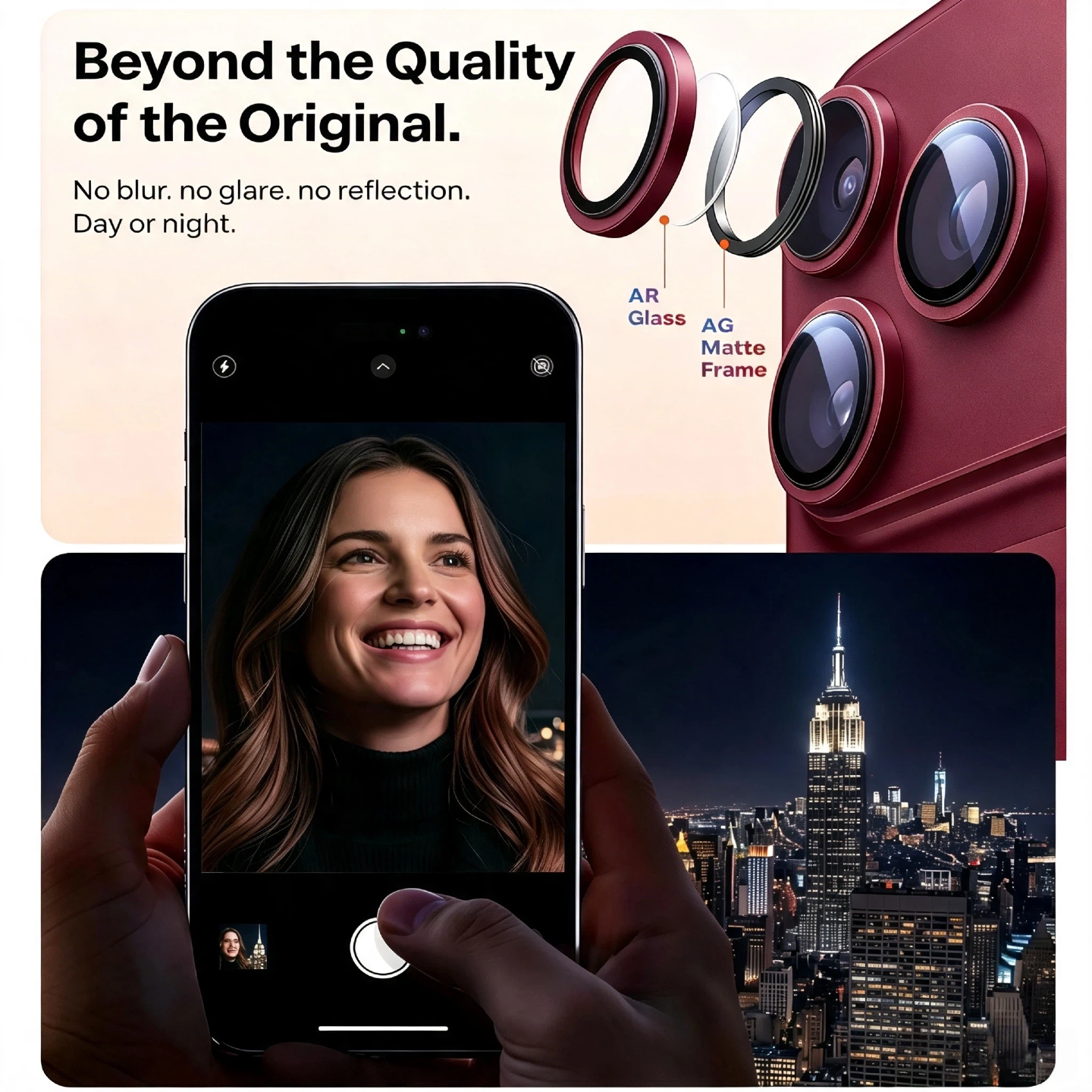 For iPhone 18Pro/18 pro Max AR Anti-Fog Original Color Rear Camera Tempered Glass Protective Film Clear Back Cover Glass