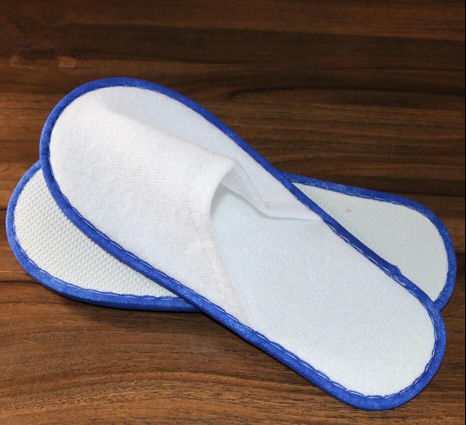 1 paar Witte Badstof Hotel Wegwerp Slippers Badstof Spa Gast Schoenen zachte bodem indoor schoenen handig