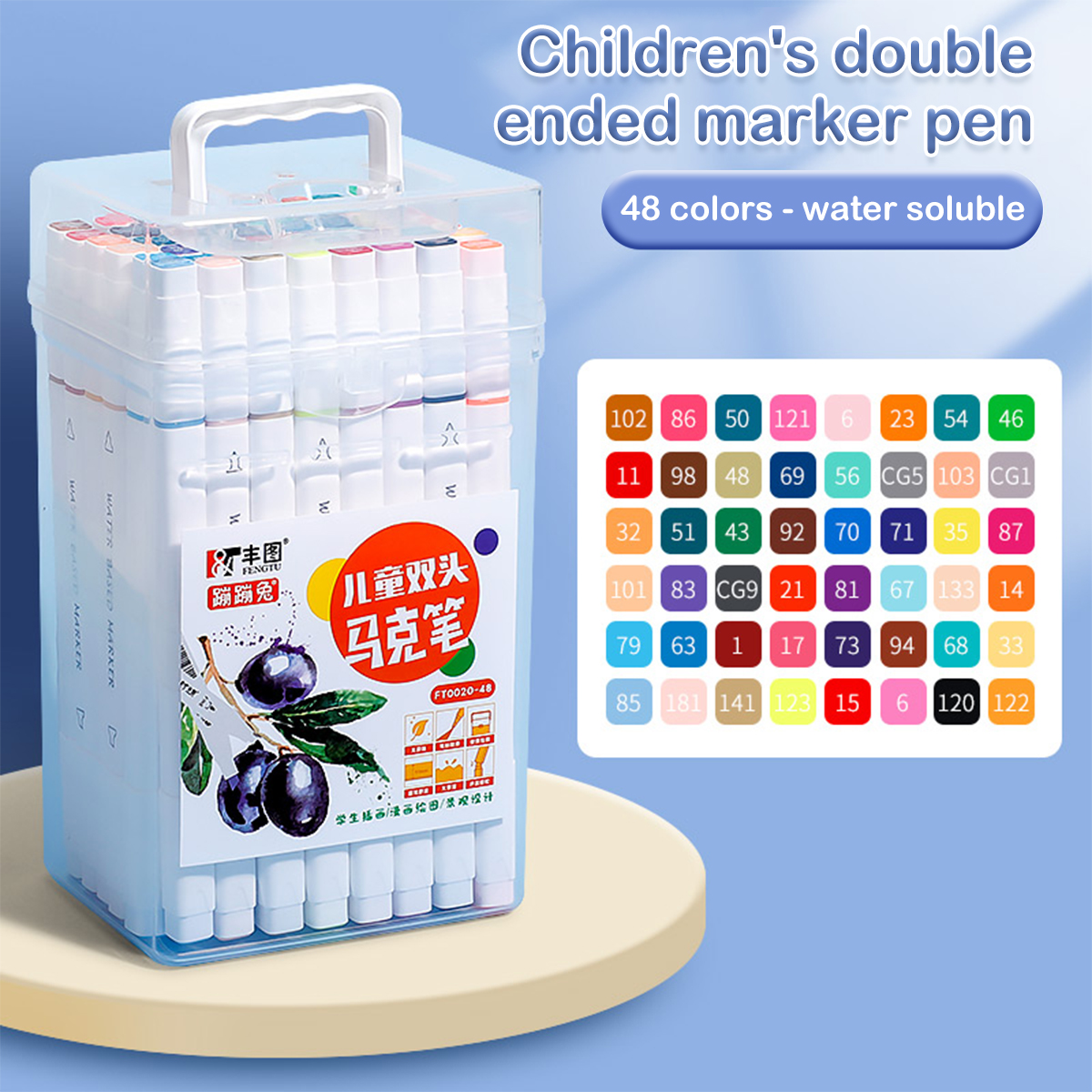 12-262 Colores Pennarelli a doppia punta Pennelli impostato Pittura Evidenziatore Materiale scolastico per cancelleria per artisti: Viola