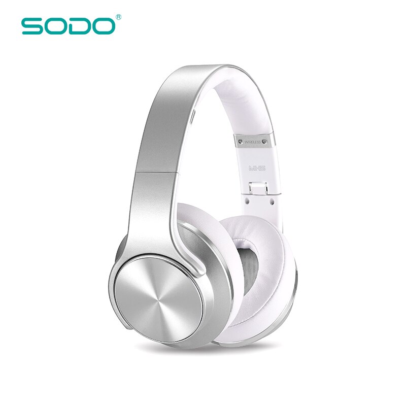 SODO MH5 – casque d'écoute Bluetooth sans fil, confortable, 2 en 1, haut-parleur à torsion, avec Microphone, pour PC et Mobile, Original: Argent