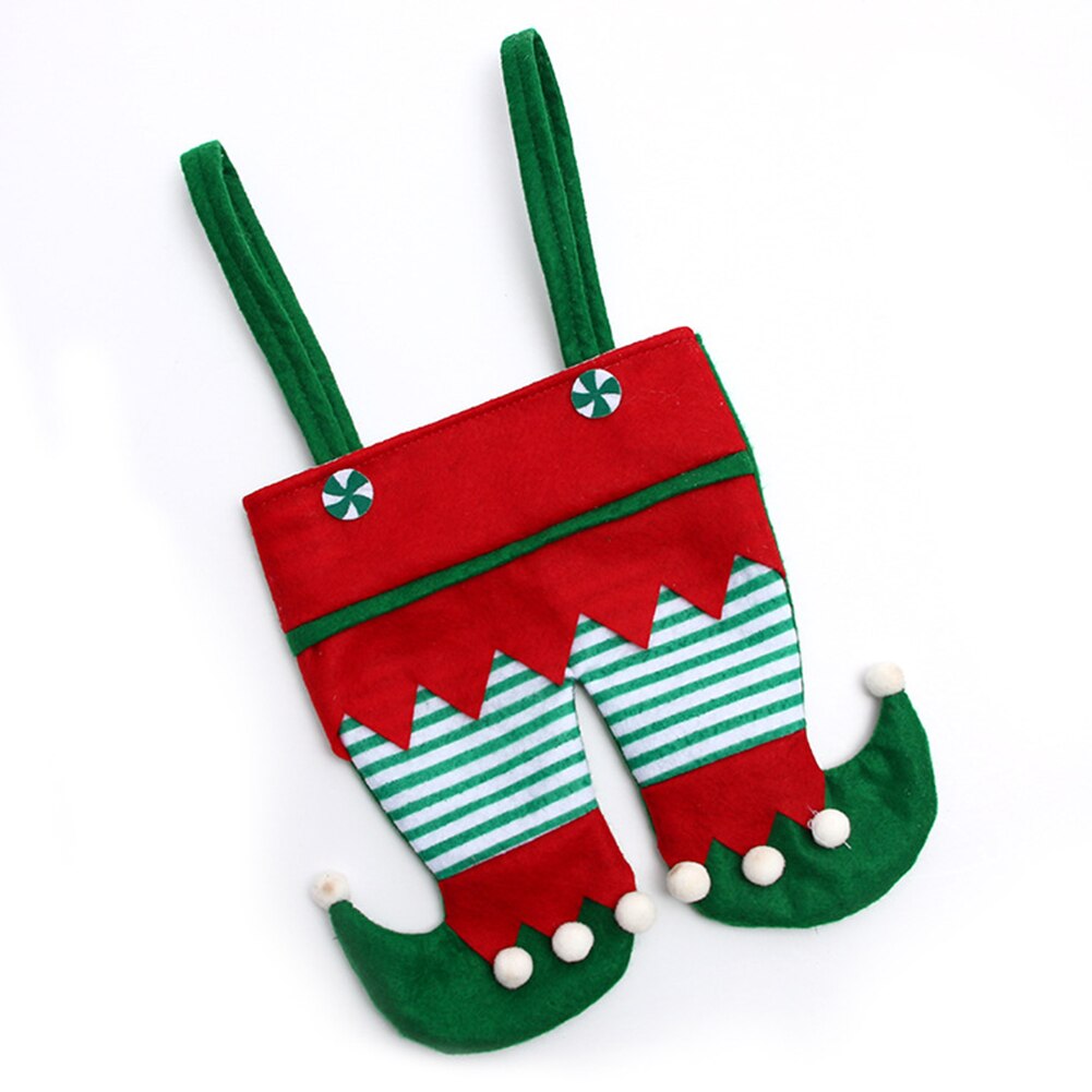 Weihnachten Süßigkeiten Tasche Santa Claus Taschen Samt Streifen Druck Handtasche Weihnachten Baum Hängen Anhänger Weihnachten Atmosphäbetreffend Dekor