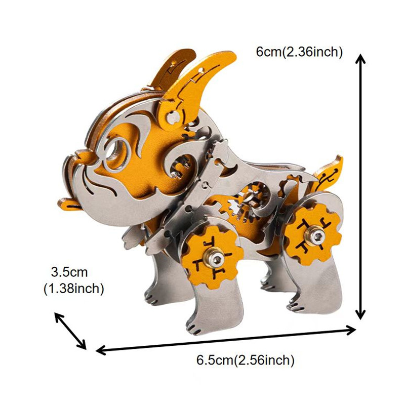 MOKR Bulldog 3D Metal Puzzle Toy DIY Assembly model kits Christmas Birthday Education and training