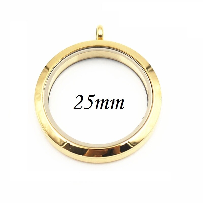 Edelstahl Medaillon Anhänger - 20-38mm - Twist Schraub-Charms - Runde Form - Trendiger Schmuck: Gold 25mm