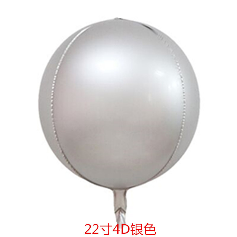 18 tum stor pärlemorskimrande 4d aluminium film ballong födelsedagsfest metall bröllopsfest dekoration bakgrund foto rekvisita: Silver-