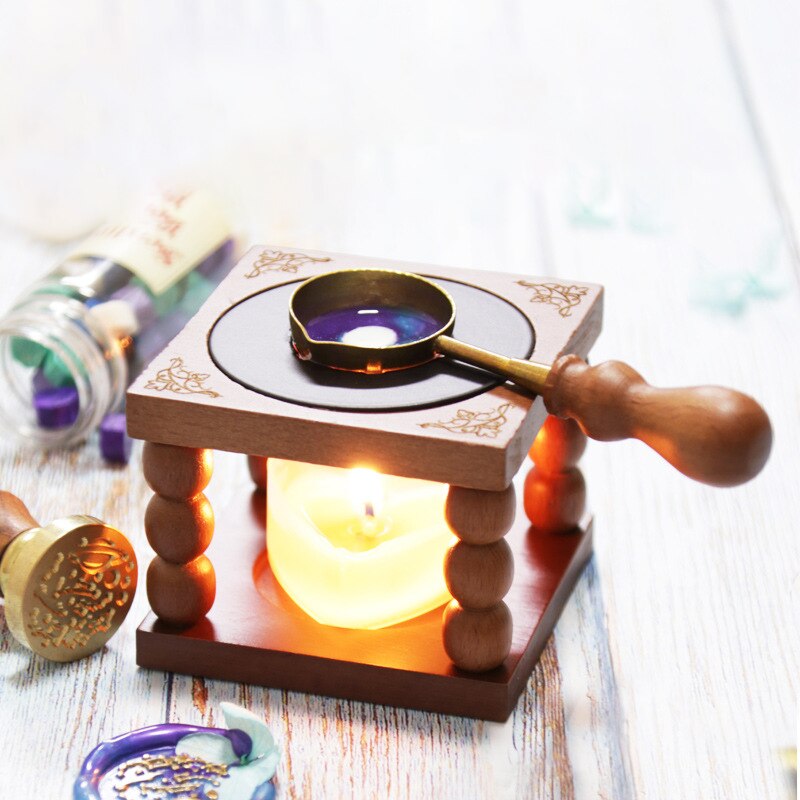 Vintage Beuken Wax Smelter Kaars Wax Smelten Pot Kleine Oven Speciale Voor Zegellak Verwarming Tool Wax Smelt Kaars Accessoires