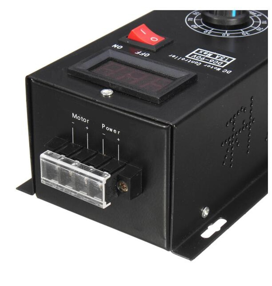 DC 6-90V PWM DC Motor Speed Controller Regler PLC 15A Gouverneur Volt Display