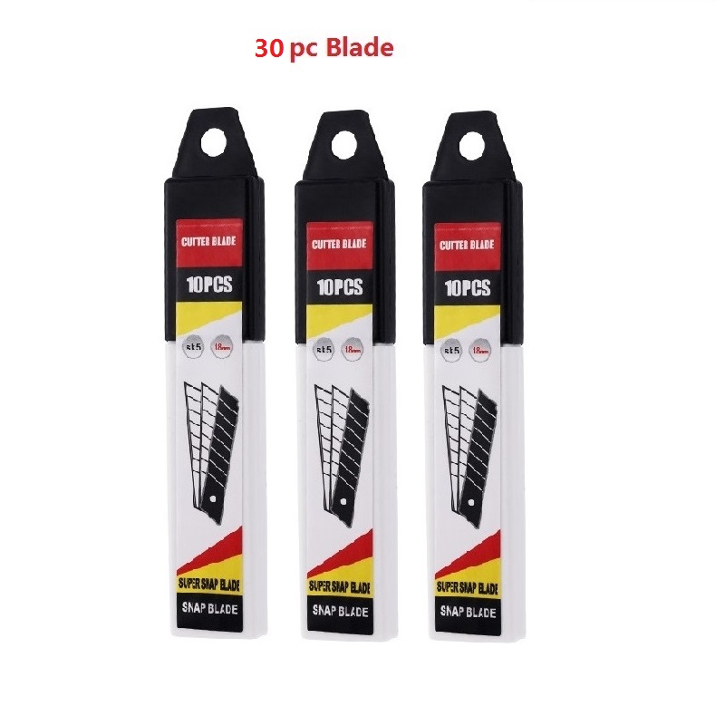 Safety Utility knife , Thickened Rubber Holder Stainless Steel blades, Retractable Industrial-grade Wallpaper Cutter: Blue