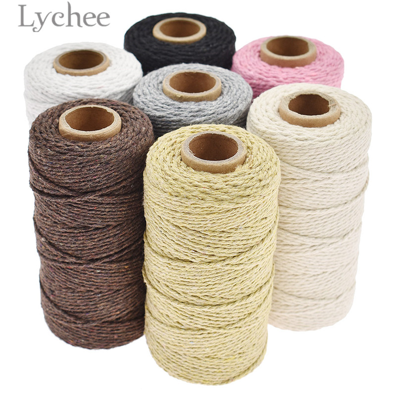 Lychee Life 100 Yards 2mm Colorful Cotton Thread High Ouality Sewing Thread DIY Sewing Accessories For Jeans Clothes Curtain