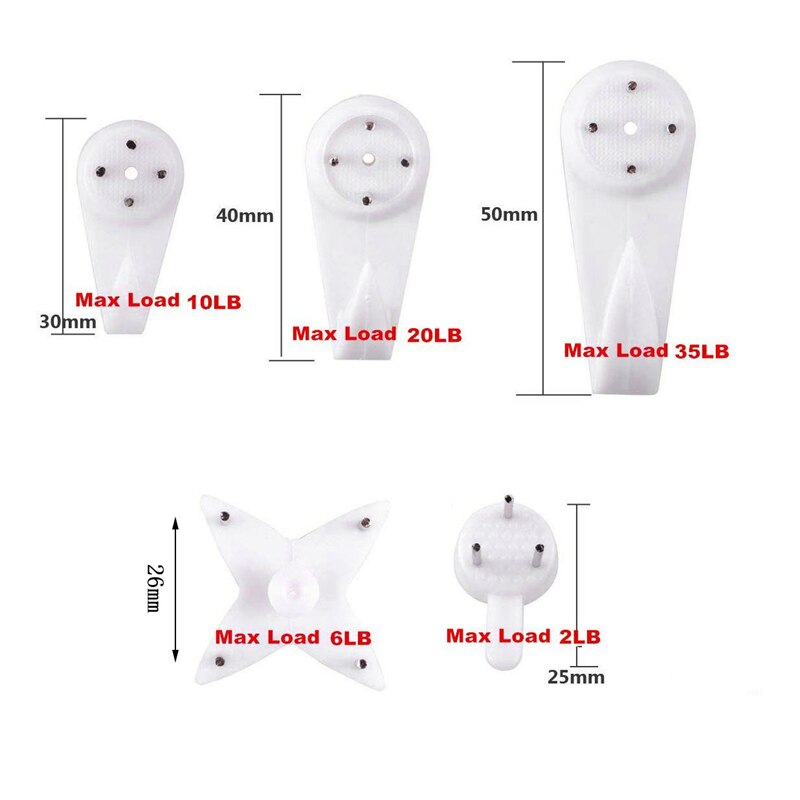 105- pack bildhängare för hård vägg betong vägghängande fotoramar gipskrok konst målning display hängare klocka weddin