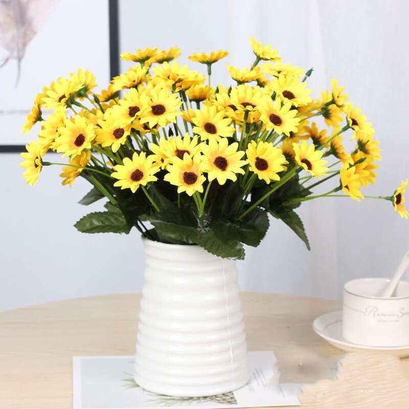 Kunstig solsikke simulering sol blomst gerbera daisy stue fest dekoration blomst skydning prop jul