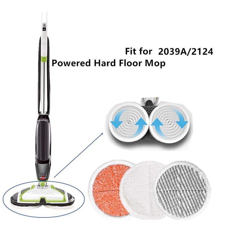 10 Packs Heavy Scrub Mop Pads Replacement For Bissell Spinwave 2039A 2124 Hard Floor Mop Cloths Household Home Cleaning Pad Kit