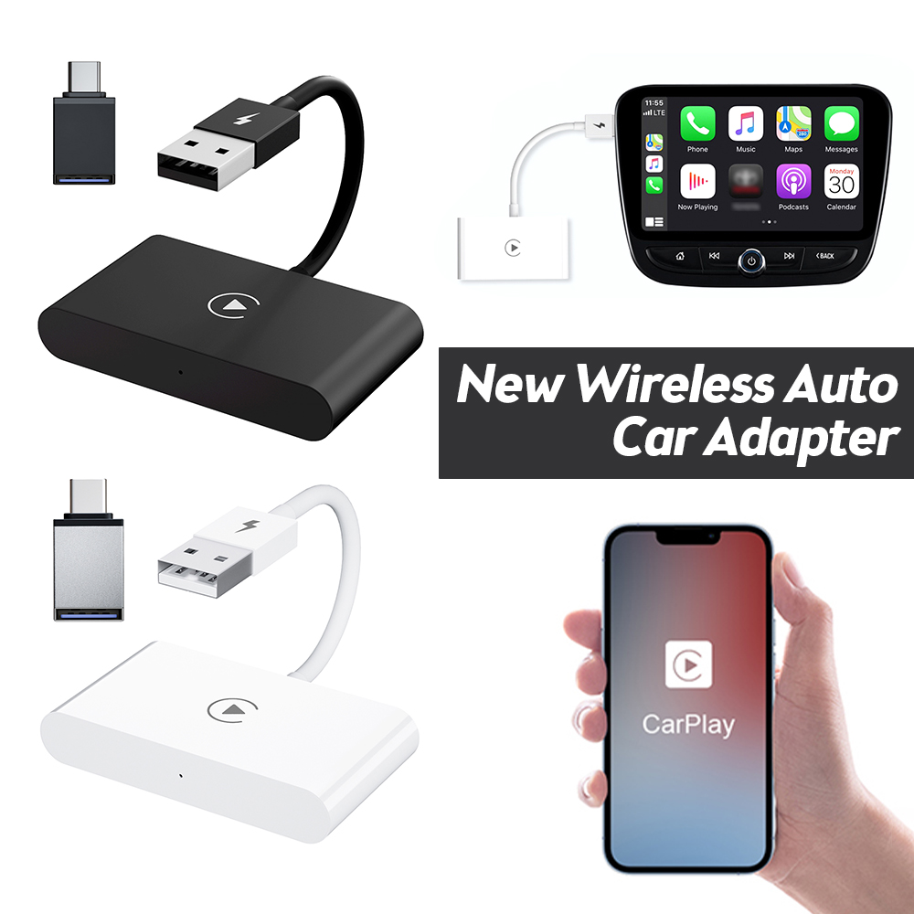 Trådløs biladapter, apple trådløs carplay-dongle, plug play wifi online oppdatering trådløs carplay-adapter for iphone