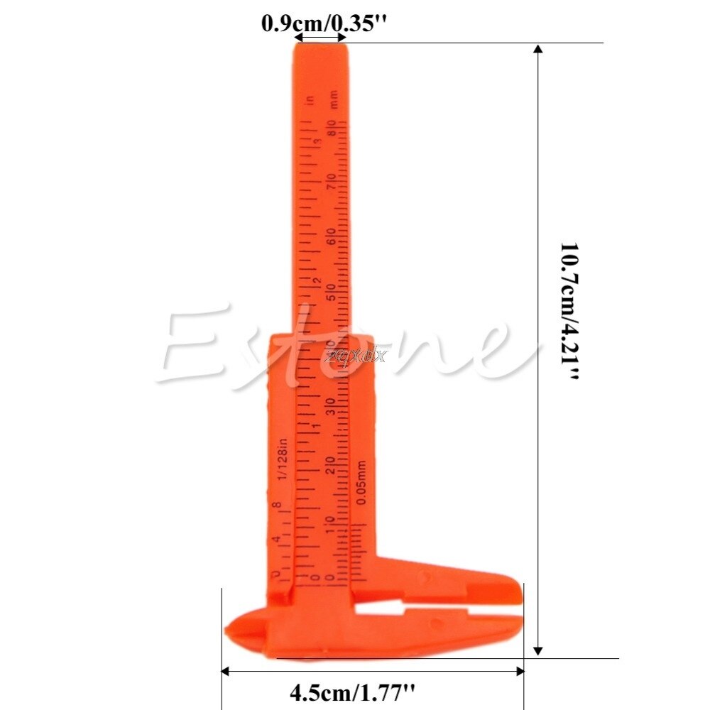1Pc Mini Plastic Ruler Sliding 80mm Vernier Caliper Gauge Measure Tools Z11