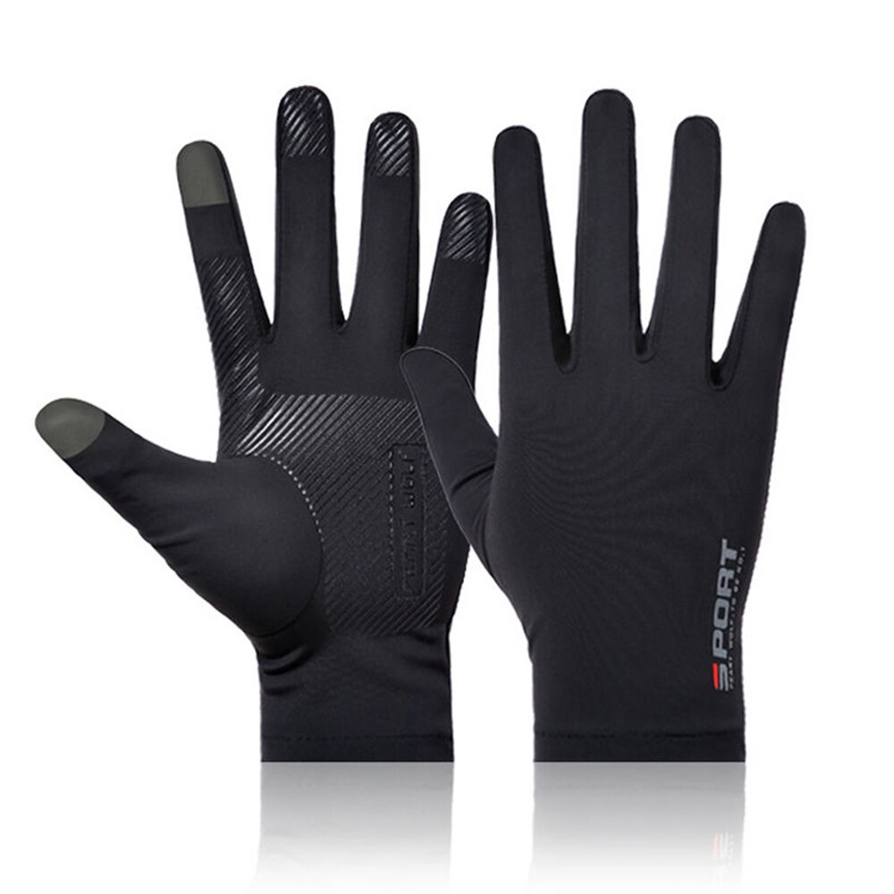 Sommer is silke halvfinger helhandsker kørsel cykling mænd elastisk uv-beskyttelse solcreme skridsikker kvinder to-finger handsker