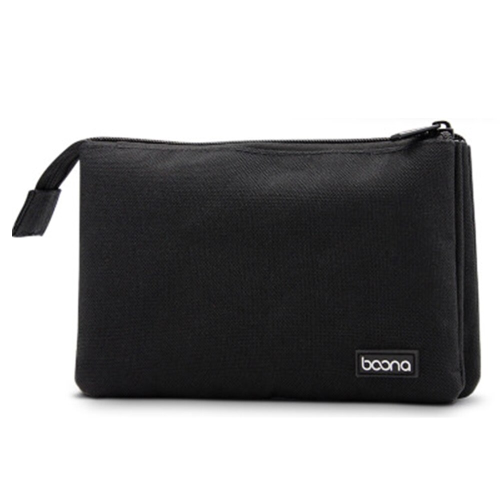 Doppio Strato di Accessori Elettronici Sacchetto di Immagazzinaggio Sacchetto Del Telefono mobile Del Sacchetto Del Cellulare Powerbank Portafoglio da Viaggio Portatile Caso: nero