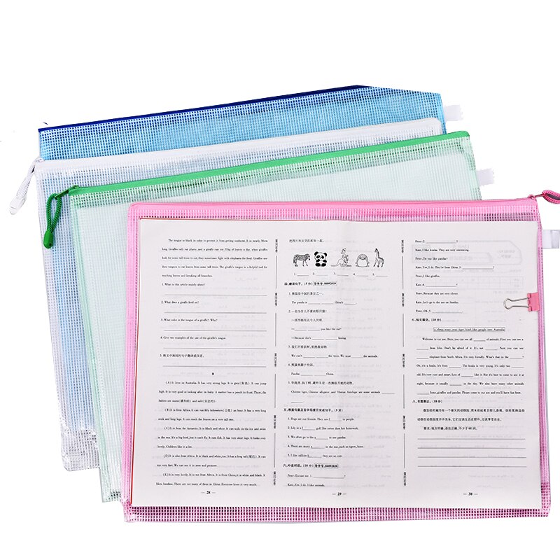 A3 Zipper Pouch Document Bag Waterproof Zip File Folders Artwork Storage School Office Supplies 8k Drawing Paper Storage Bags