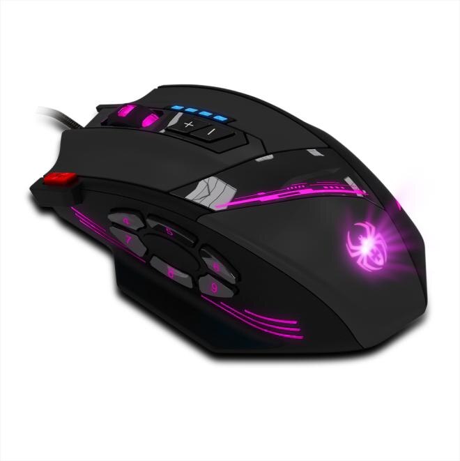 Zelotes C-12 boutons programmables LED souris de jeu USB optique souris 8000 DPI Table d'ordinateur ergonomique silencieux pour ordinateur portable