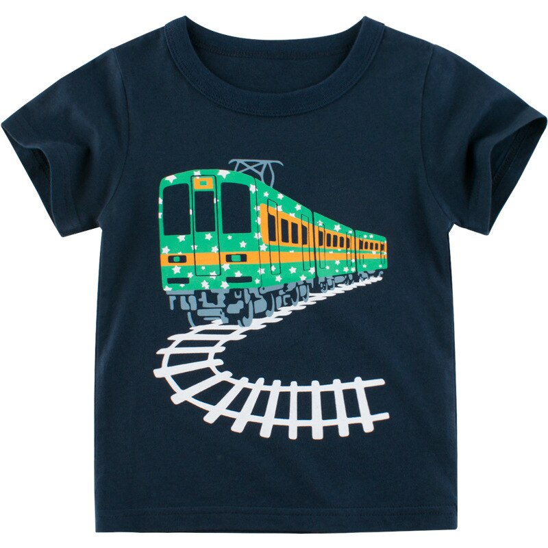 Sommer Jungen T-shirts Lokomotive Jungen T-shirts Sommer Kinder Kleidung Jungen Tops