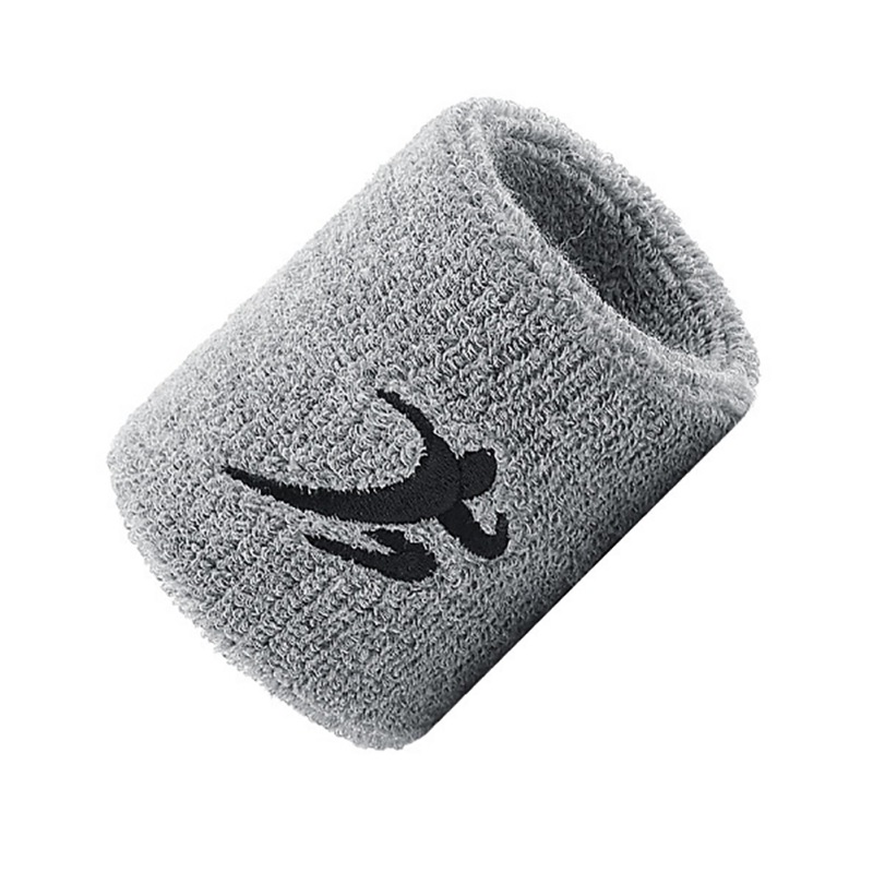 1 stück unisex-sport-schweißband aus baumwolle, handgelenkschutz, geeignet zum laufen, badminton, basketball, frottee-schweißband: Grau