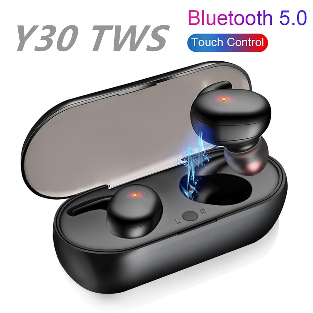 Y30 Bluetooth Draadloze Tws Oortelefoon 5.0 Sport Bluetooth Headset Oordopjes Handenvrij Draagbare Met Opladen Doos 3D Stereo Geluid