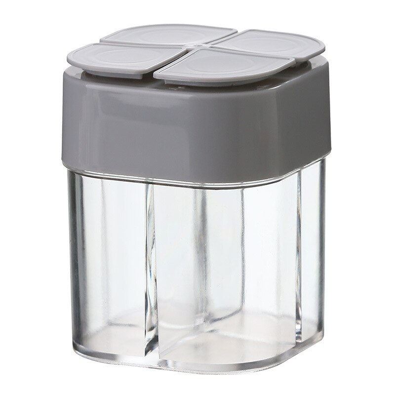 Seasoning Can 4 in1 Clamshell Seasoning Bottle Moisture-proof Plastic Seasoning Jar Sealed Salt Shaker Kitchen Household Tools