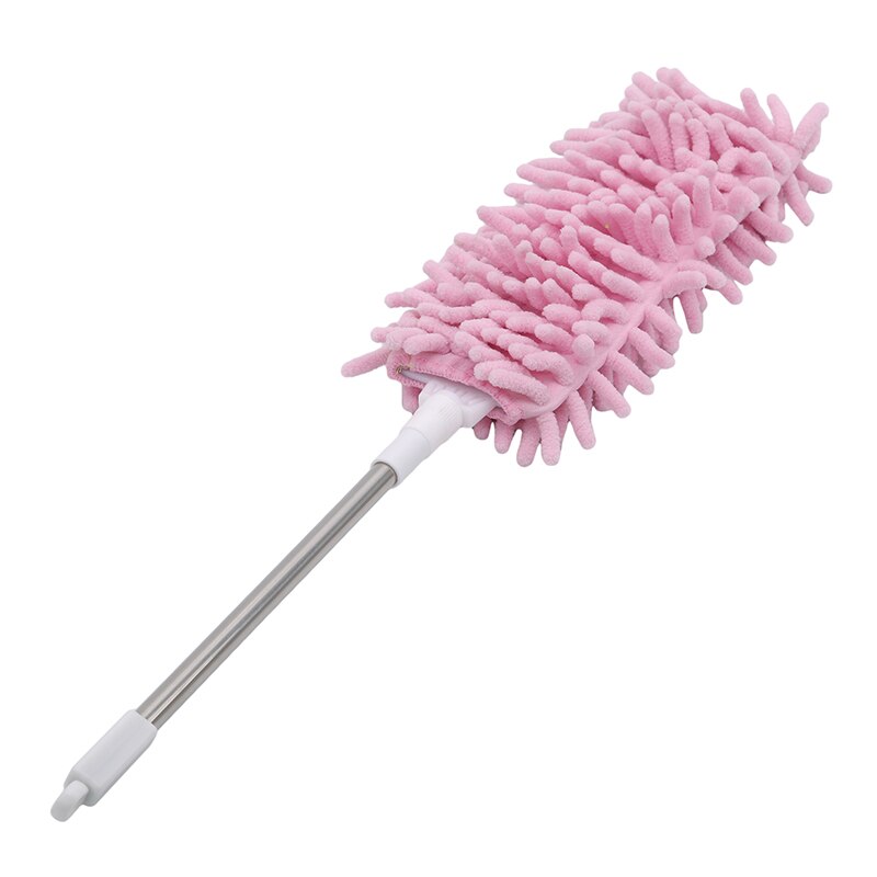 Microfibre Duster Extendable Cleaning Home Car Cleaner Dust Handle Dust Mites Portable Dusting Brush Sweep Tool: style 2Pink