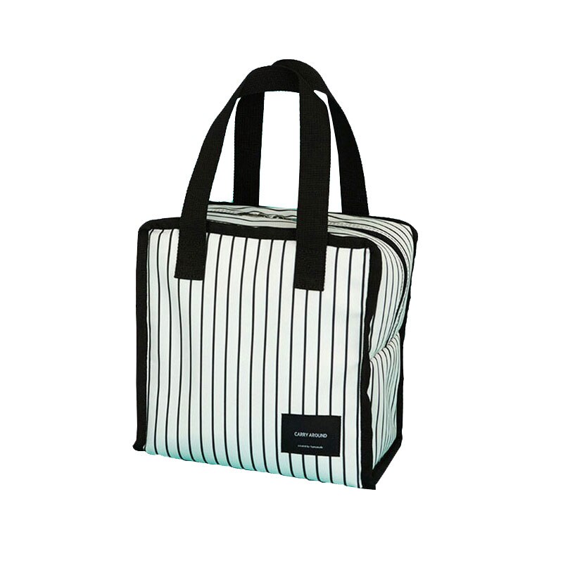 Streifen Tragbare Isoliert Picknick Kühler Trinken Wein Tasche Aluminium Folie Material Thermische Mittagessen Tasche Funktionale Obst Dosen Eis Pack