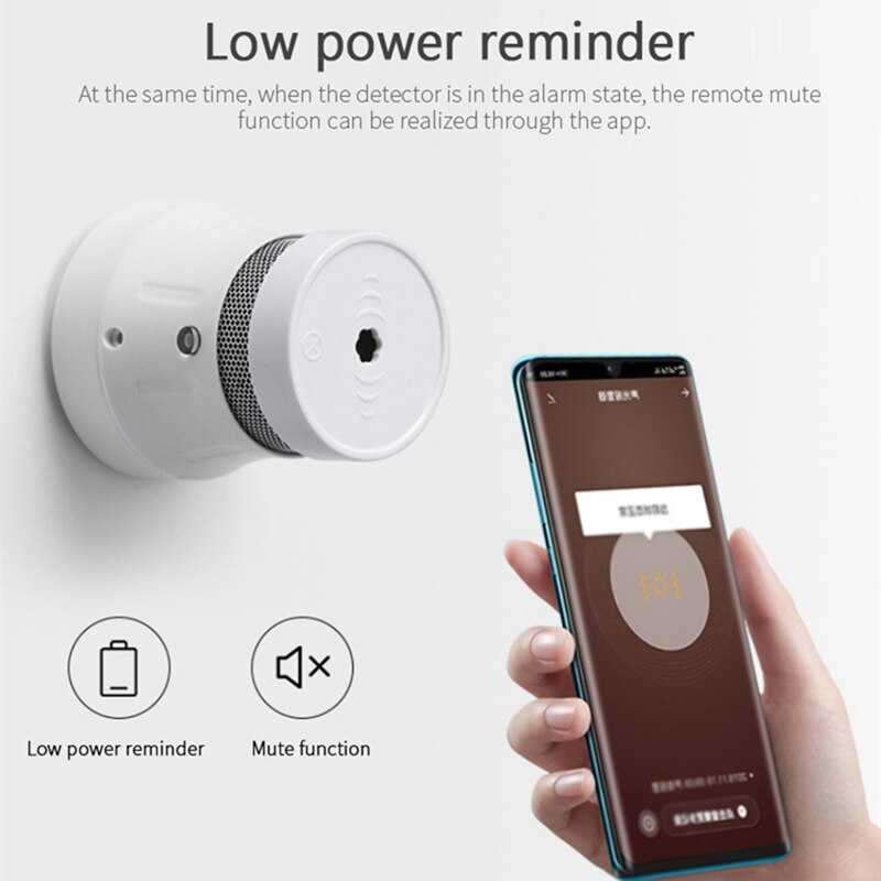 Tuya Zigbee-Detector de humo inteligente, sistema de alarma de seguridad, App Smart Life/Tuya, Detector de humo para casa y oficina