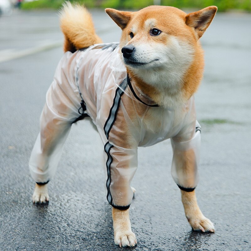 Waterproof Dog Raincoat With Hood Transparent Pet Cat Puppy Rain Coat Pet Jacket Clothes For Small Medium Large Dog Pet Supplies
