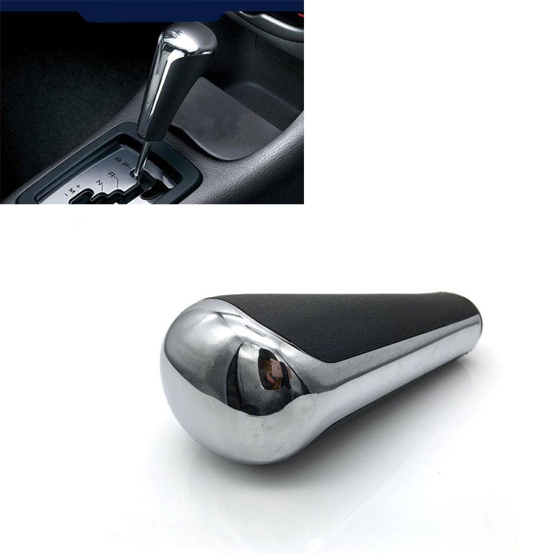 Pommeau De Levier De Vitesse Automatique - Compatible Citroën C3 C4 / Peugeot 206 207 307 408 - Noir Et Chrome - Neuf